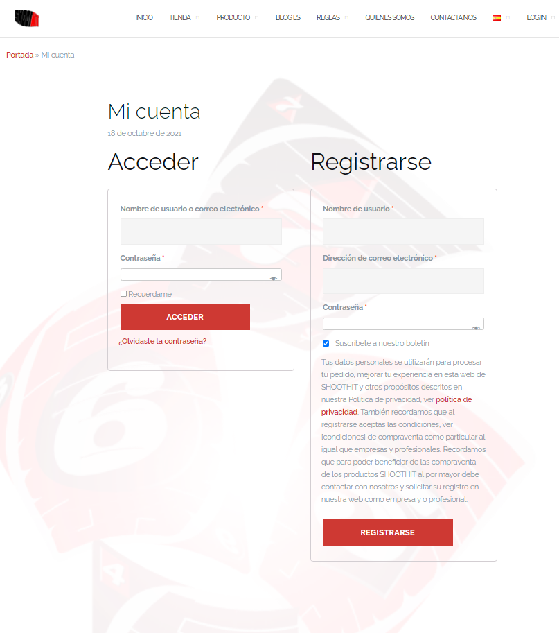 registro web